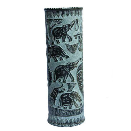 Black Stone Fancy Flower Vase