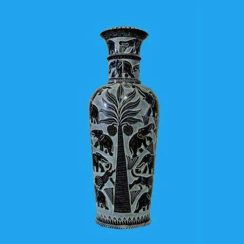 Black Stone Flower Vase