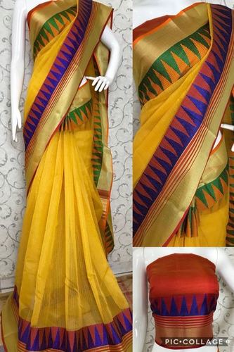 Yellow Beautiful Doriya Jacquard Saree