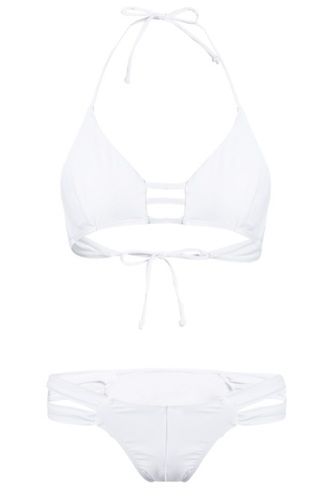 White Girls Swimming Suits Small Cup Bikini Set