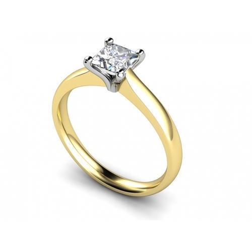 Designer Fancy Diamond Ring - 0.30ct Princess Cut Diamond, 14kt Yellow Gold | SI Clarity, Very Good Cut, Luxurious Design