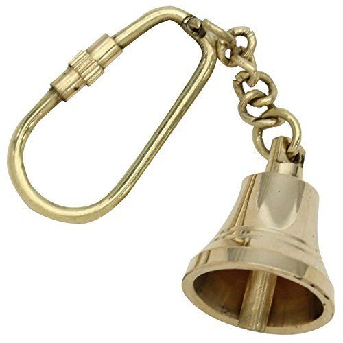 Golden Nautical Brass Bell Keychain