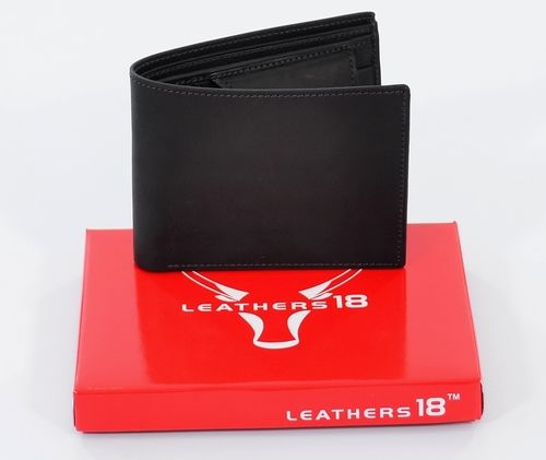 Men''s Leather Wallet - Card Wallet | High Quality Black Leather, Folded Design