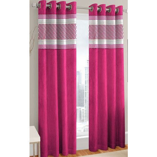 Pink Polyester Door Curtain