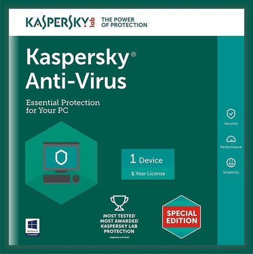 1 डिवाइस 1 साल का Kaspersky Antivirus Software