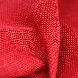 Red Plain Jute Fabric