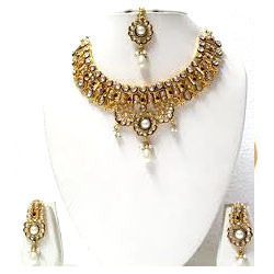 Diamond Studded Kundan Meena Necklaces