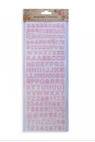 Alpha Numerals Glitter Stickers Carnation Pink 172pcs