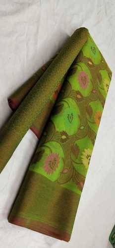 Green Banarasi Saree With Heavy Jacquard Design