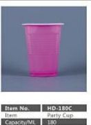 Pink Long Durability Plastic Disposable Glass