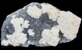 White Dolomite Flowers On Fluorite