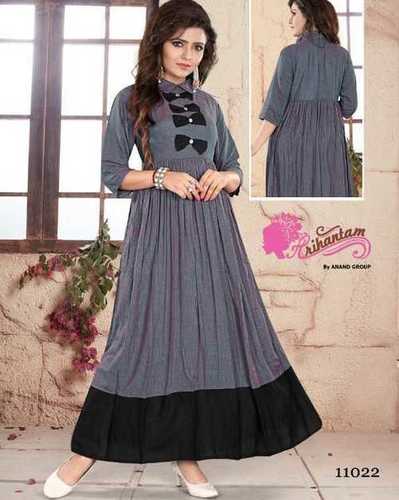 Dual Tone Rayon Kurtis