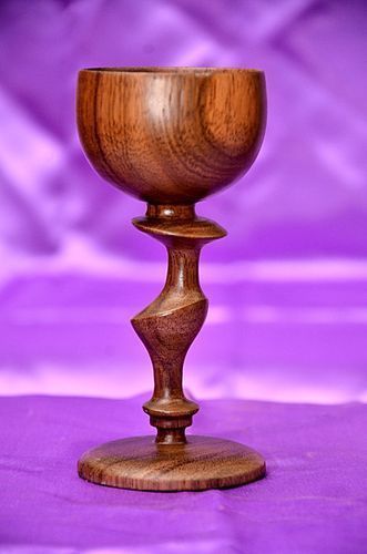 Red And Black Tamboti Wood Wine Goblet