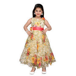 Round Neck Kids Partywear Gown