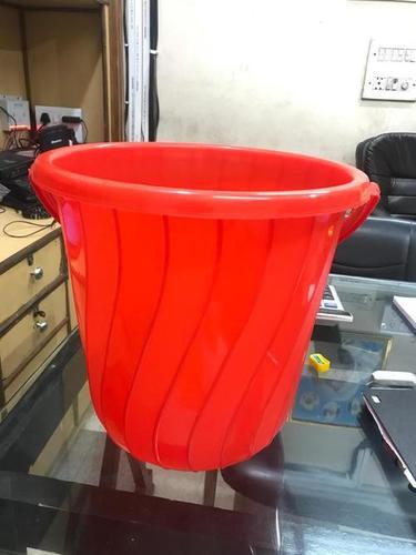 Red Color Spiral Plastic Bucket