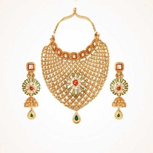 Glass Kundan Necklace Set