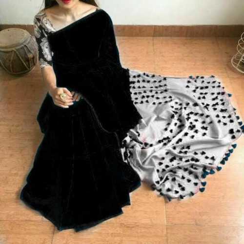 Black Party Wear Linen Sarees