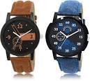 All Attractive Colors Mens Wrist Leather Watches With Brown And Sky Blue Straps