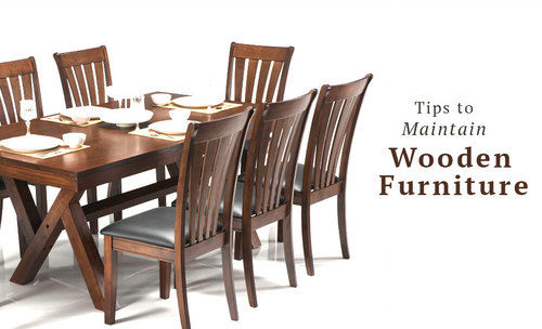Rectangular Shape 6 Seater Wooden Dining Table Sets