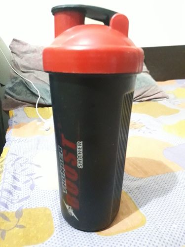 Black and Red Plastic Bottle