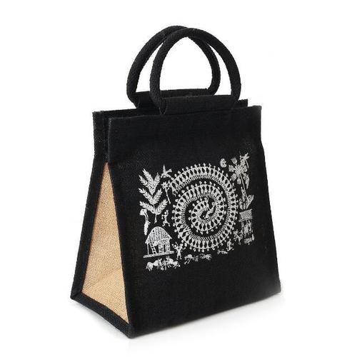 Warli Print Jute Gift Bag