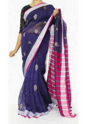 Hand Work Linen Sarees