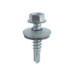 Hexagonal Head Self Drilling Screws - MS Material, Box of 100 Pieces | Powder Coated Finish, Self-Tapping Design