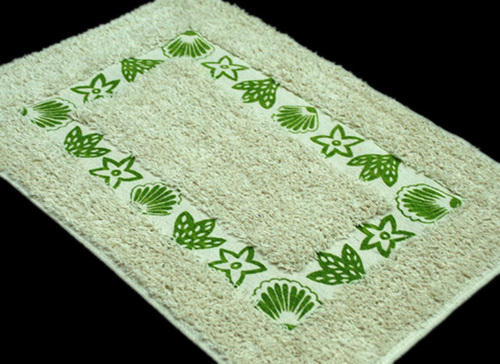 Green Border Printed Bath Mat