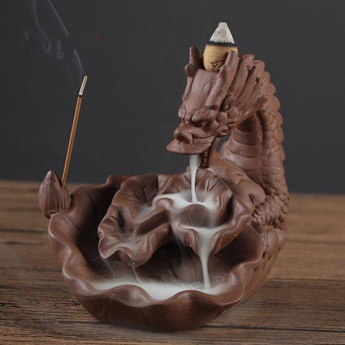 Ultra-Large Real Dragon Styled Smoke Backflow Cone Incense Holder Decorative Showpiece