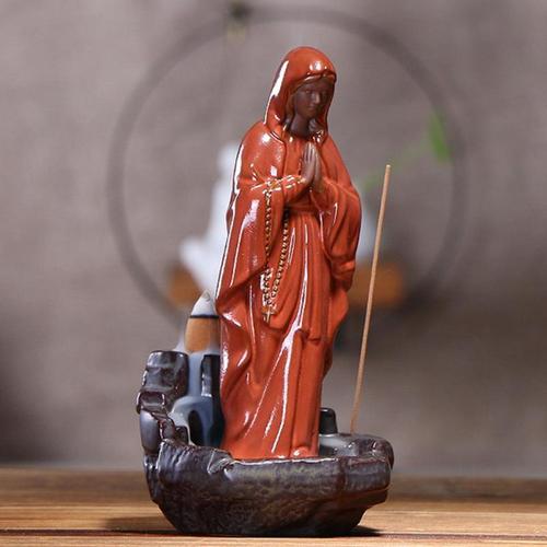 [Goodluck] Mother Mary Reverse Smoke Back-Flow Cone Incense Holder Showpiece