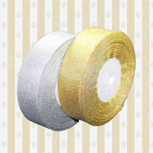 Christmas Ribbon Gold Silver Metallic Ribbon Bow