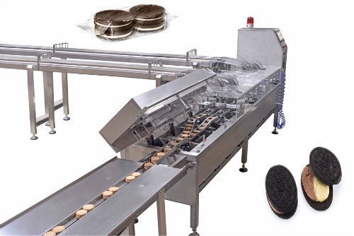 2 Lane Biscuit Sandwiching Connect Flow Wrapping Machine