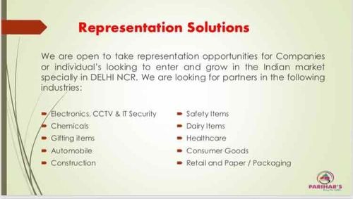 Customized Industrial Representation Services