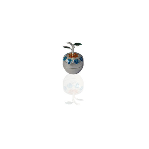 Apple Shape Silver Kumkum Box