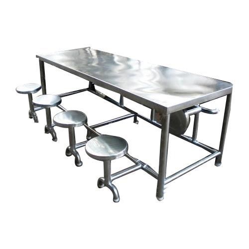 Stainless Steel Dining Table - 8 Seats, Rectangular Shape, Silver Finish | Elegant Design for Modern Dining Experience