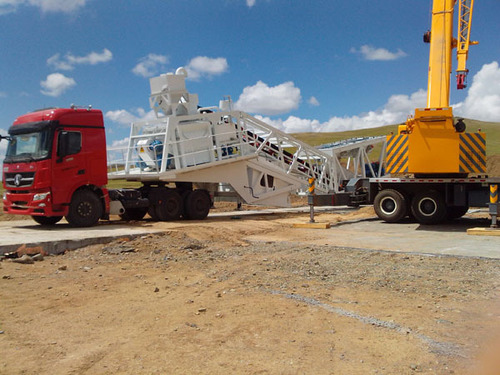 Road Construction YHZS Ready Mixed Small Portable Mobile Batching Plant - Steel, 10-50 Tons, White | Reliable, Efficient, Space-Saving, Accurate Weighing System