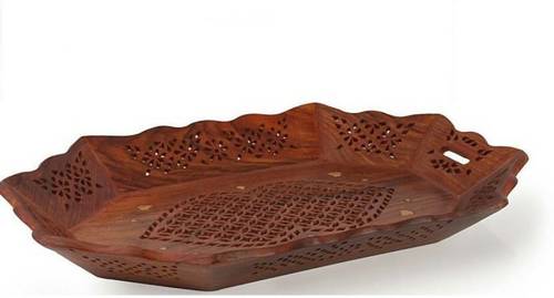 Wooden Handicraft Bowl Serving Tray