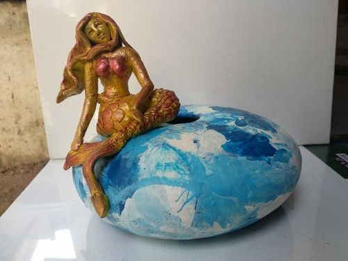 Handmade Terracotta Mermaid Statue