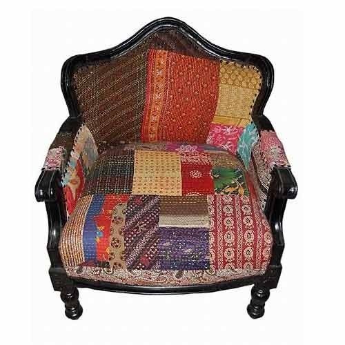 Kantha Fabric Wooden Sofa (Fi301)