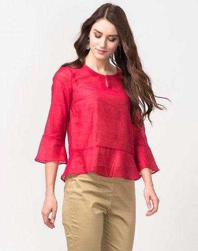 Dry Cleaning Silk A-Line Top For Ladies