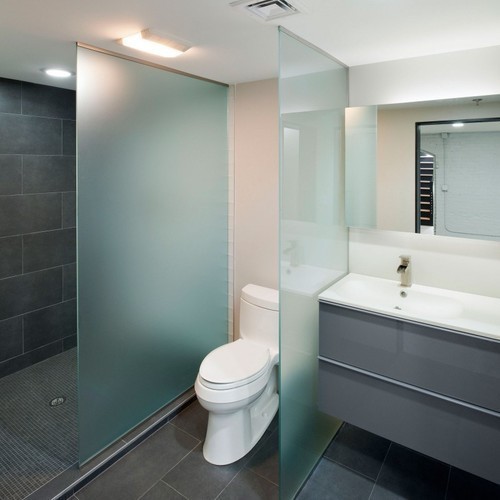 Transparent Bathroom Plain Glass Partition