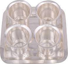 Silver Glass Set with Tray