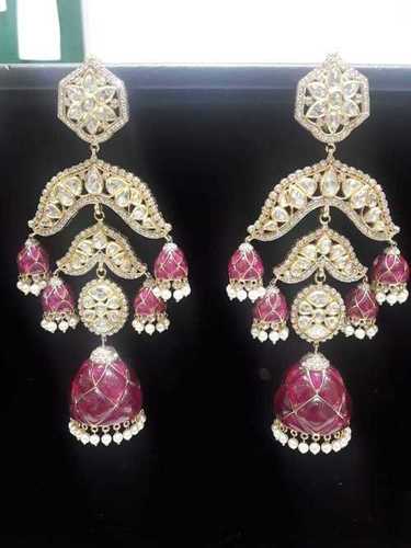 Anniversary Elegant Kundan Polki Earrings