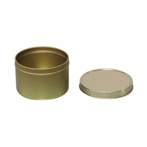 Heena Tin Container - 200-300 g Capacity, Plain Round Shape, 100 g Weight