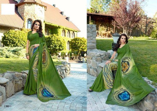 Crepe Hand Printed Saree