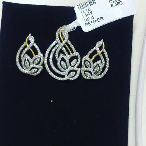 Diamond Pendant & Earring Set