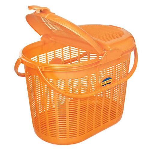 Picnic Plastic Basket - Durable Orange Plastic, 420mm x 285mm x 320mm Dimensions, Elegant Design