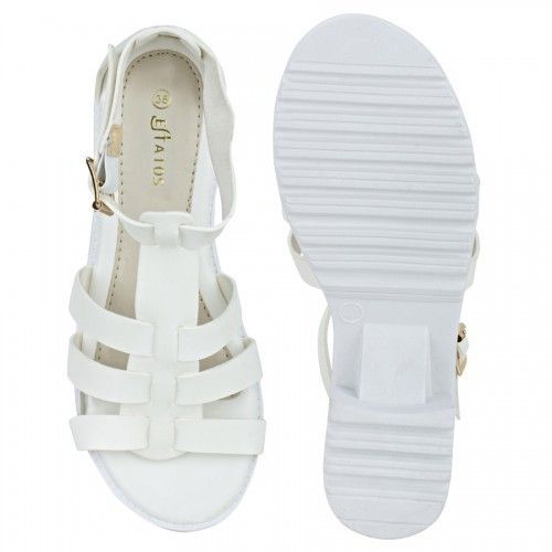 Dispensing Machine White Colored Gladiator Sandals