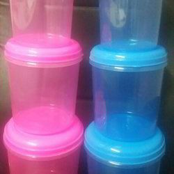 Coloured Plastic Containers Set