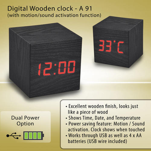 Cubical Wooden Clock